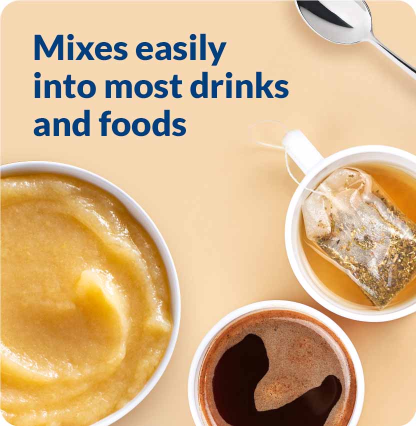 mixes easily with most drinks and foods